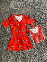 Netflix & Chill Butt Flap Short Sleeve Romper